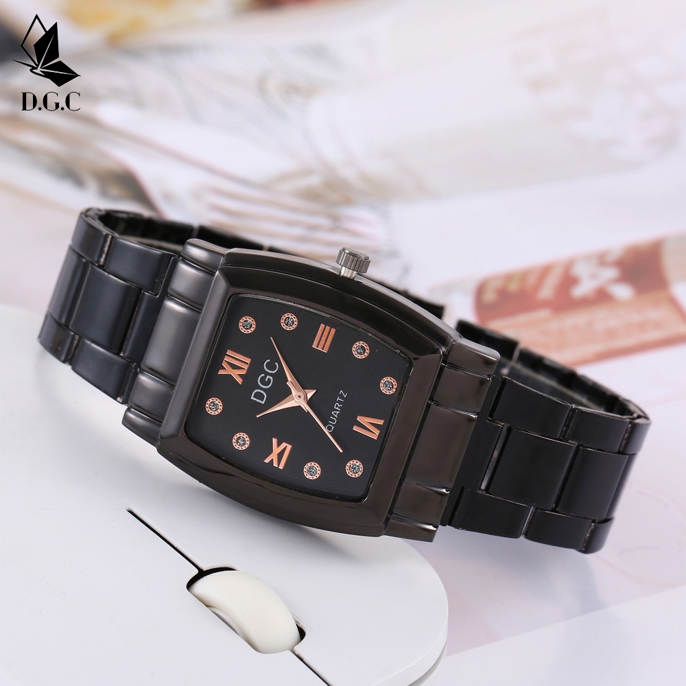 ✅Jam Tangan Wanita Terbaru Premium Mewah Stainliss Steel Tanggal Aktif Persegi Panjang Import Quartz Analog C85