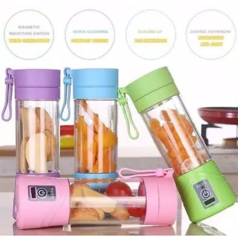 MAKASSAR V41 Blender botol 6 mata pisau juice blender mini usb portable otomatis elektrik blender jus bisa di cas