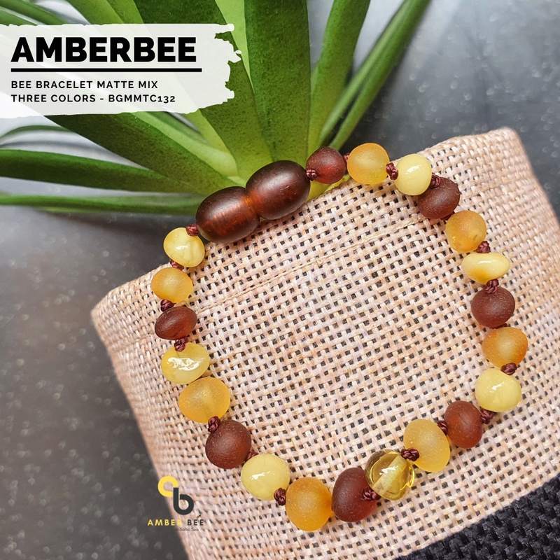 Gelang Amber Baltic Lithuania Balita &amp; Anak Premium Matte Mix Colors BGMMTC132 By Amber Bee