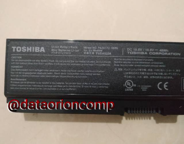 Baterai toshiba pa3817 C600 C635 C640 L645 L640 L745 L740 L735 A660 L650