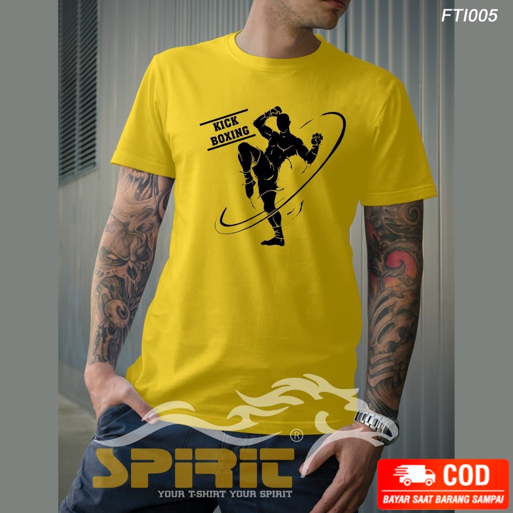 BISA COD [COD]TERBARU Baju Pria Distro KICK BOXING Atasan Pendek Pakaian Original Sprit T-shirt