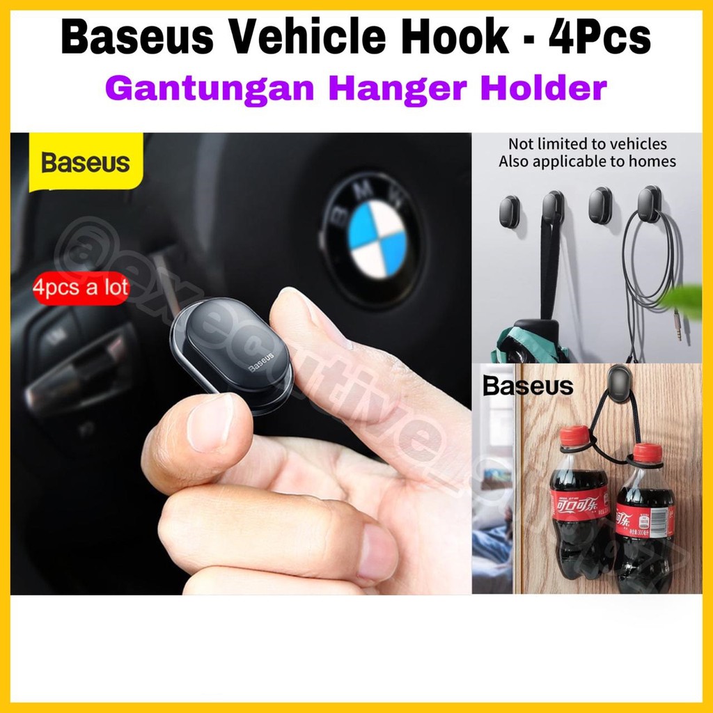 Baseus Vehicle Hook 4 PCS - Gantungan Hanger Holder