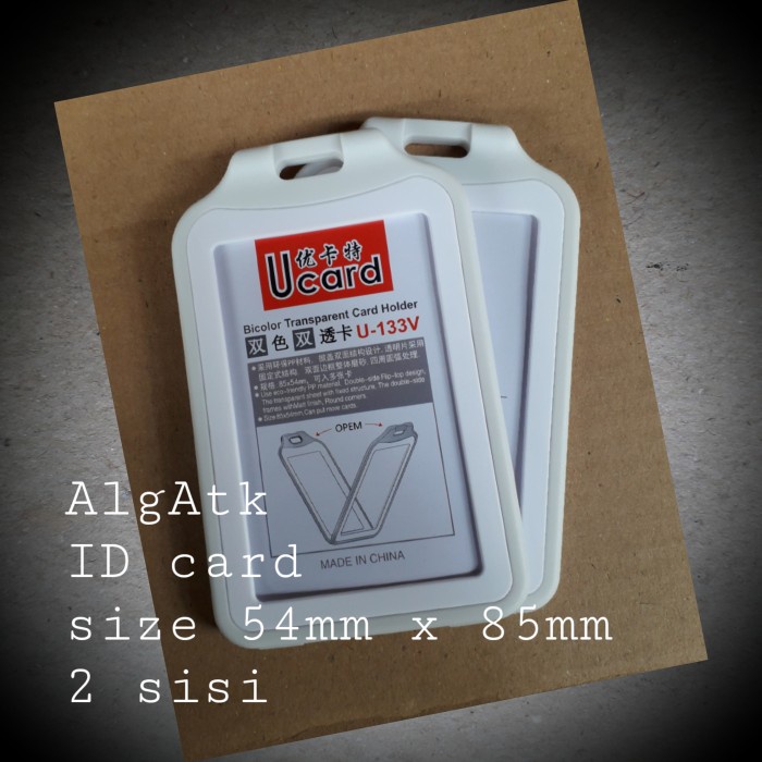 

Spesial Name Tag Id Card Holder Size 85Mm X 54Mm 2 Sisi Bagus