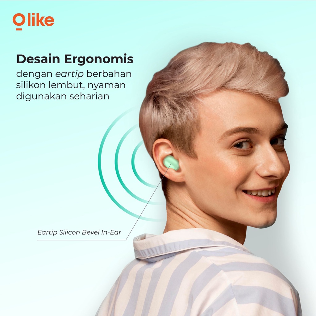 Olike TWS Colorful Bluetooth Headset Bluetooth 5.0 Ultra HD Audio Garansi Resmi 1 Tahun Touch Sensor CT1