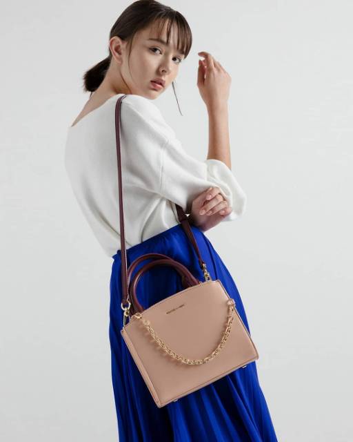 TAS CHARLES & KEITH CHAIN LINK CLASSIC HANDBAG / Tas Charles and Keith Original