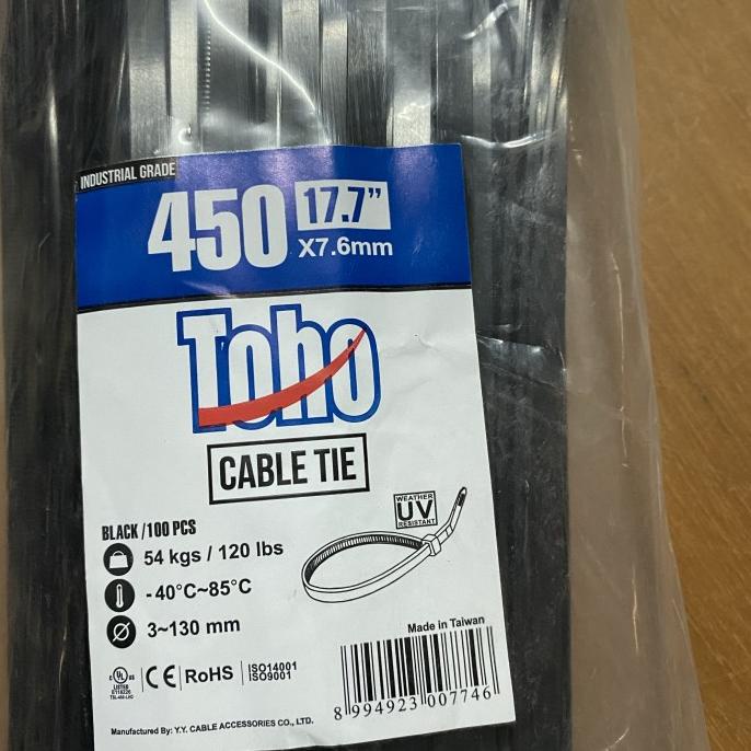 

Office & Stationery | Document Organizer | Kabel Ties/ Zip Ties 45Cm Warna Hitam Toho | Best Seller