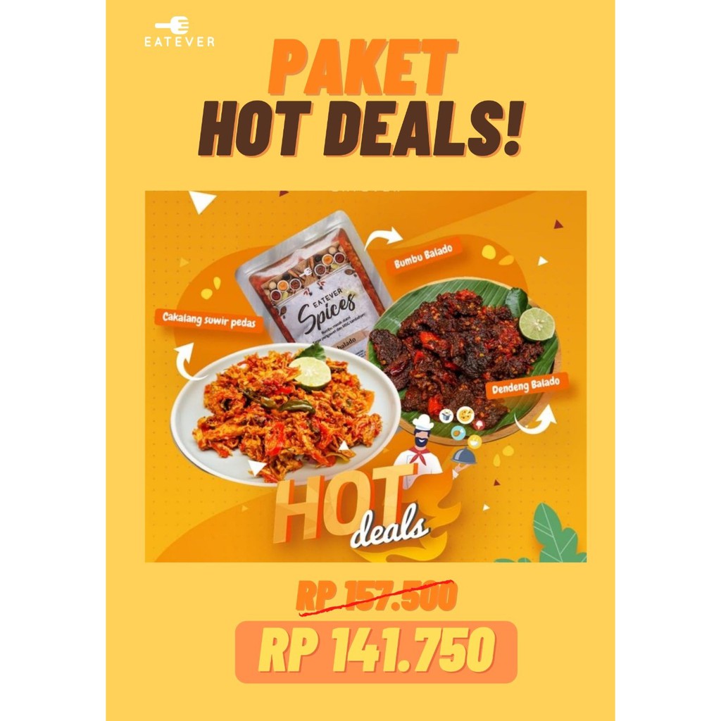 

PAKET HOT DEALS - (Cakalang Suwir Pedas + Dendeng Balado + Bumbu Balado)