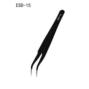 pinset tweezer bengkok lengkung lancip ESD-15 122mm 12.2cm HRC40 Pinset eyelash extension