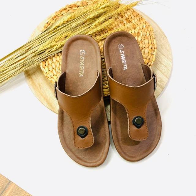 Sandal cowok asli kulit garut
