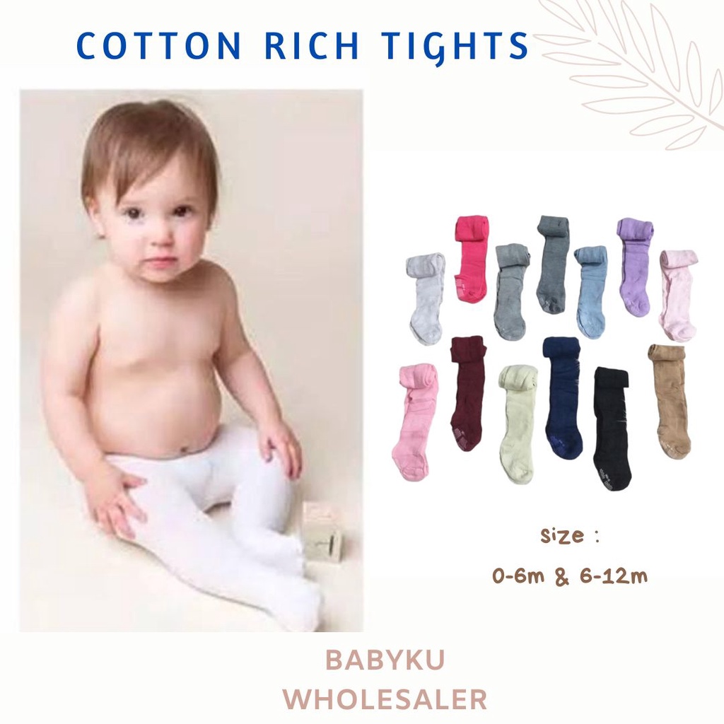 Legging bayi polos tutup kaki / leging cotton rich polos