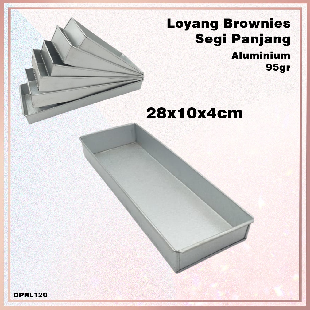 Loyang Kue/Brownies/Oven Segi Panjang  Aluminium 28x10x4cm