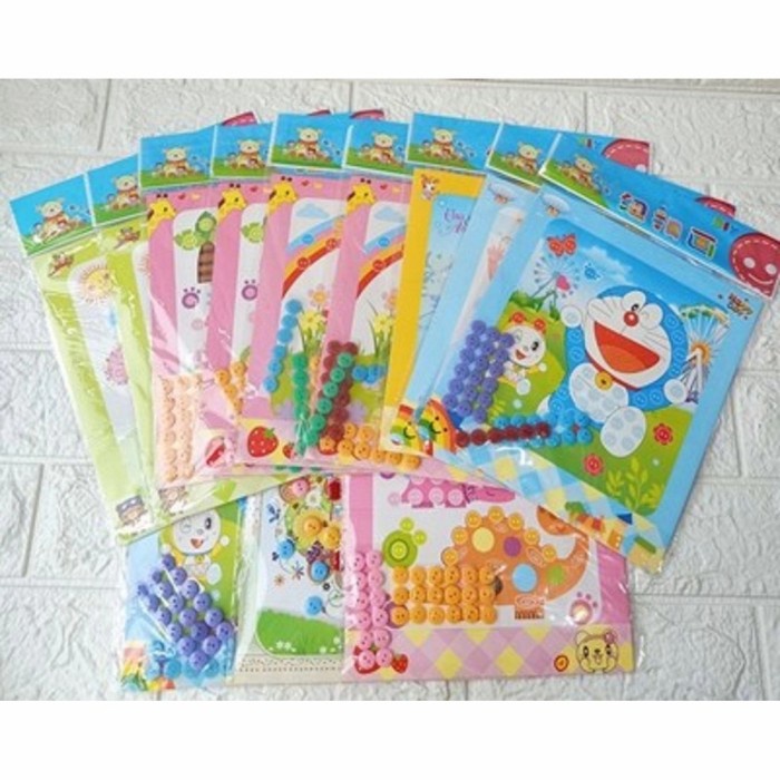 Mainan Anak Menempel Kancing DIY Button Painting Mainan Edukasi Anak