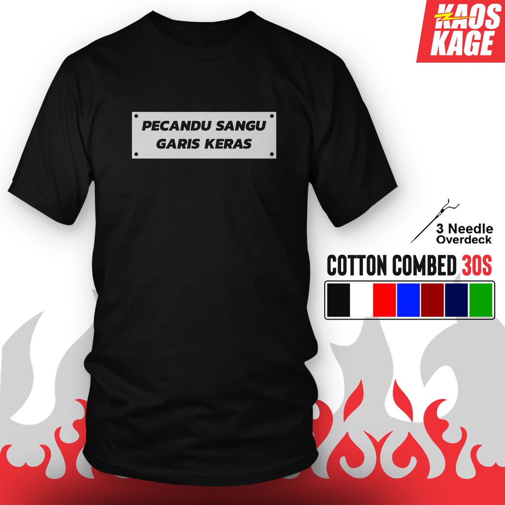 Bayar Ditempat Kaos Baju Distro PECANDU SANGU GARIS KERAS 100 % Cotton Combed 30s Cewek Cowok Unisex