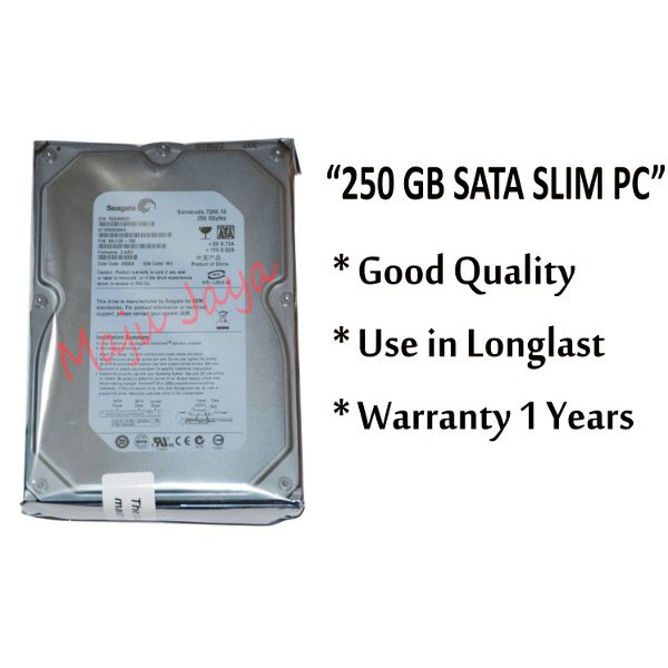 Terbaru   HDD pc 250gb sata Seagate Slim   Murah