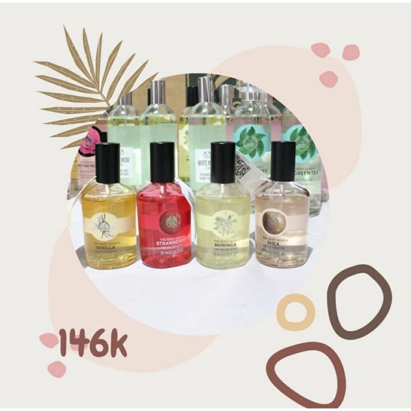 TBS SALE The Body Shop DISKON Parfum EDT Moringa Vanilla Shea Strawberry