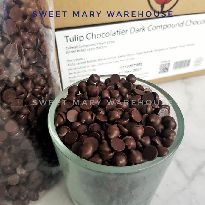 

Tulip Dark Chocolate Chips 1kg Cokelat Chip Coklat MURAH