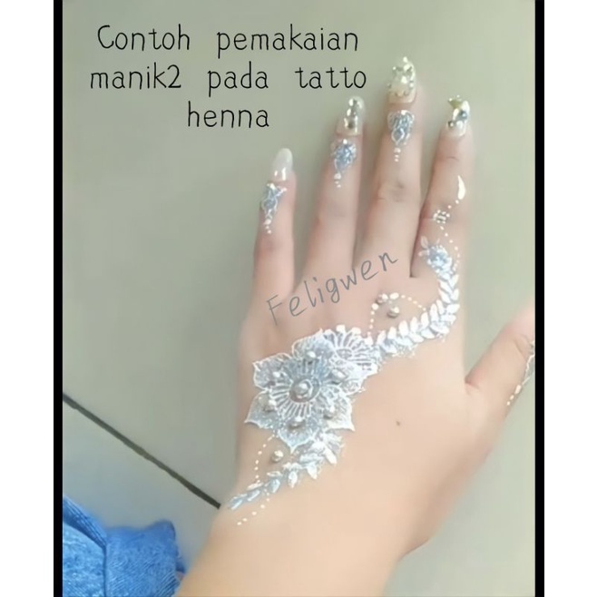 Nail Arts/rhinestone/manik-manik/halfpearl/dekorasi henna