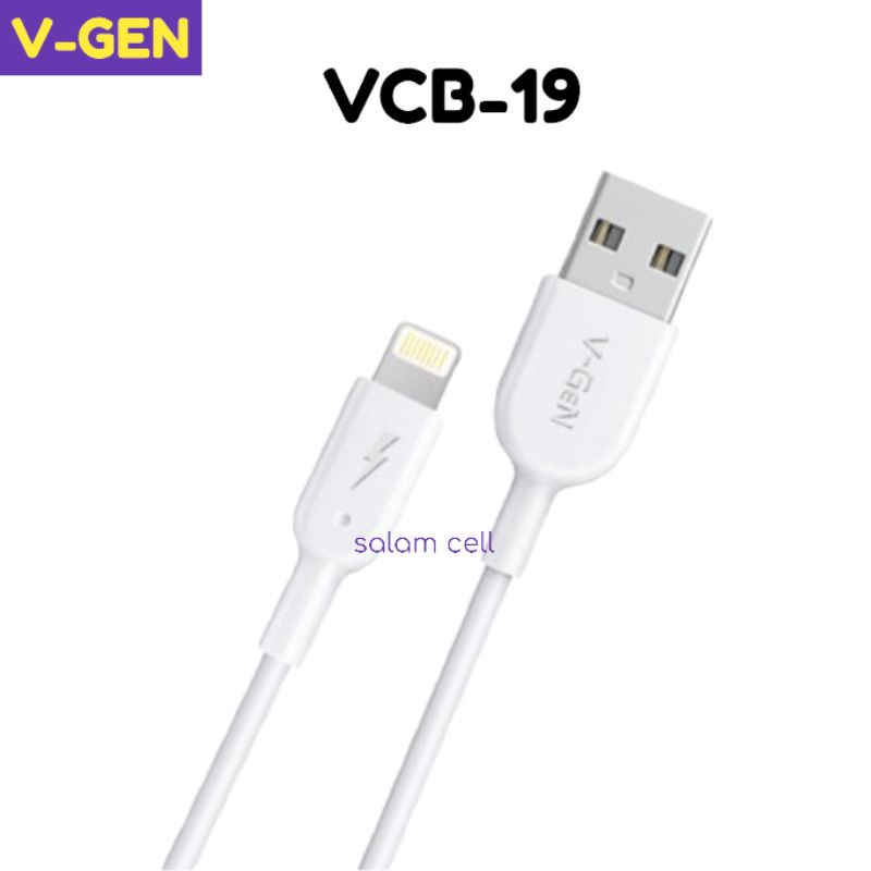 Kabel Data iPHONE Fast Charging 2.4A V-GEN VCB-19 Cable Lightning Original Vgen Garansi Resmi