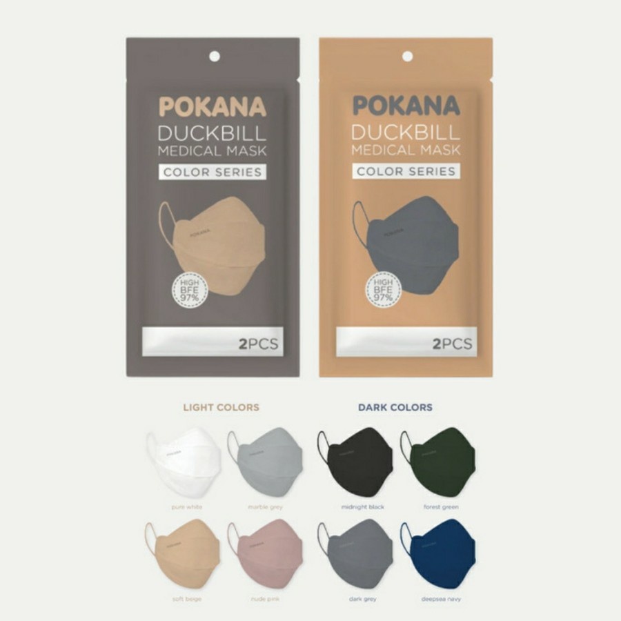 Masker Duckbill Pokana-4 ply Surgical Face Mask Sachet isi 2 pcs