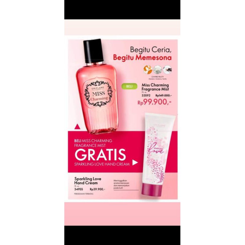 Miss Charming Fragrance Mist & Sparkling Love Hand Cream