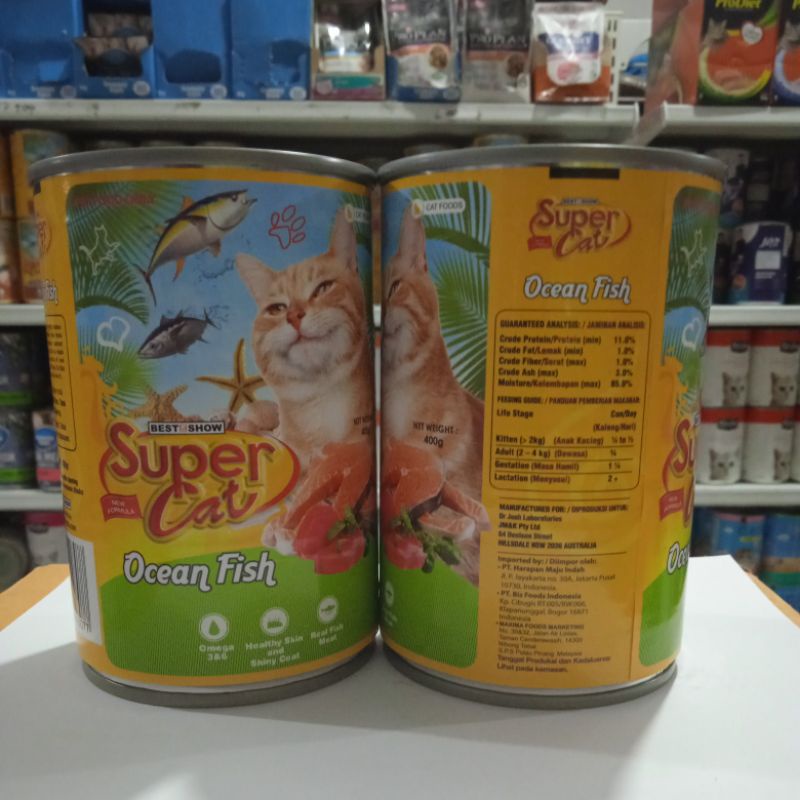 Supercat Kaleng Ocean Fish Makanan Basah Wet Food 400g