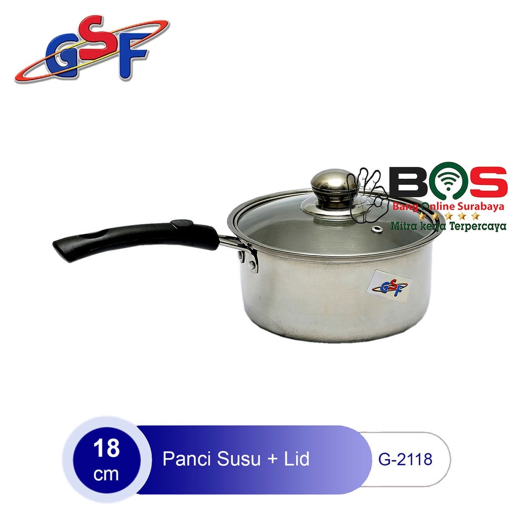 Panci Susu Panci Masak Mie Sauce Pan GSF 18 &amp; 20 CM Panci Stainless Tutup Kaca