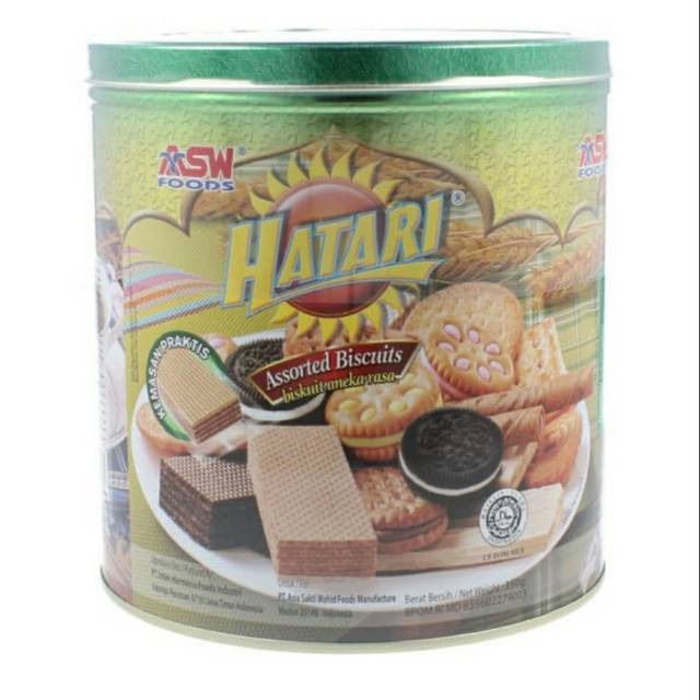 Biskuit Kaleng Hatari Assorted Biscuit Bulat 350 gram