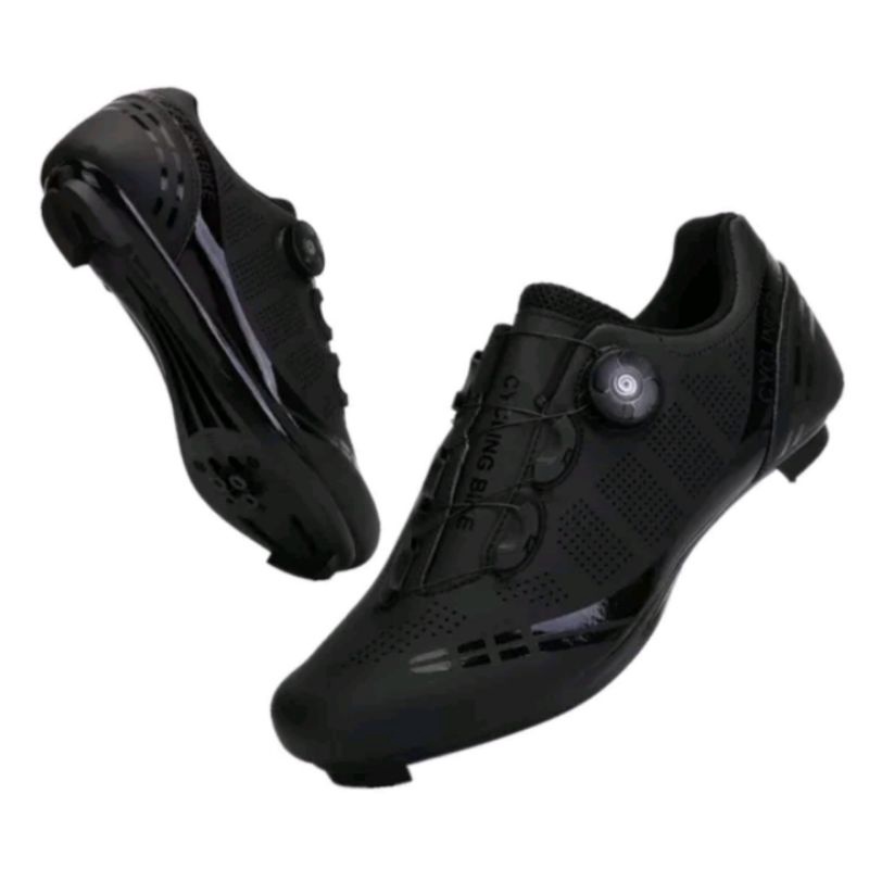 Sepatu Sepeda Multi Cleat Roadbike MTB Cycling Shoes Cleats Sepatu Gowes Hitam