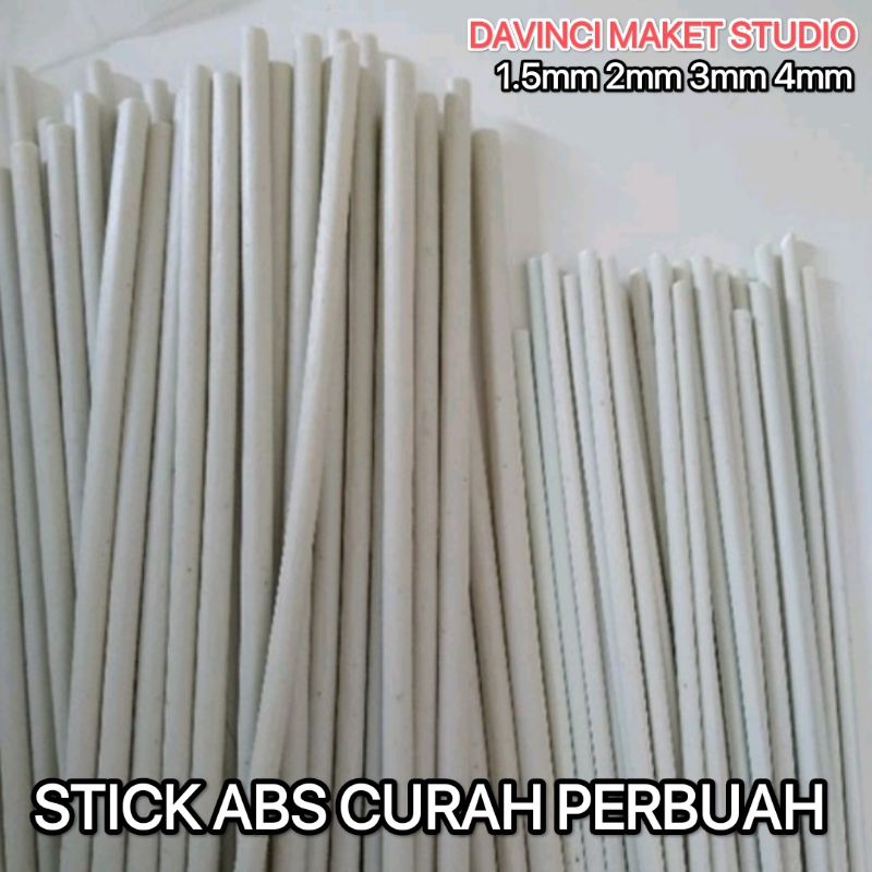Jual ABS Round Plastic Pipe Stick 1.5mm 2mm 3mm 4mm Stik ABS Plastik