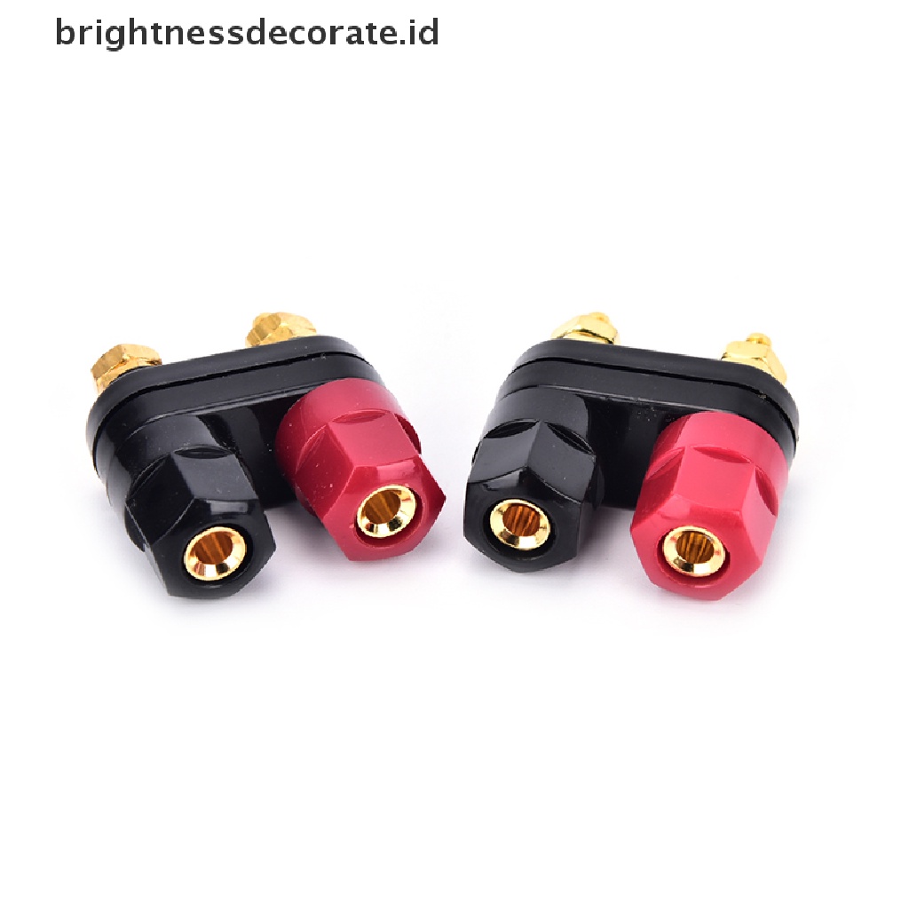 2 Pcs Konektor Terminal Banana Plugs Warna Merah Hitam Untuk Amplifier Binding Post