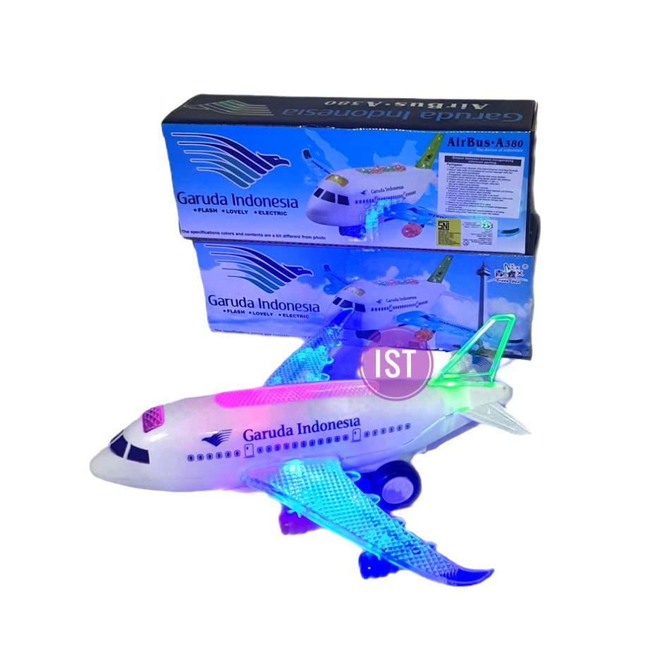 mwn.toys Pesawat Garuda Baterai KECIL No.A380-300GA