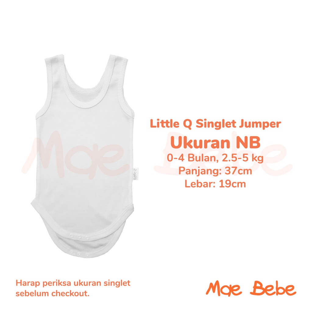 [Size Newborn NB] Little Q Singlet Jumper Bayi Kaos Dalam Bayi 0-6 Bulan