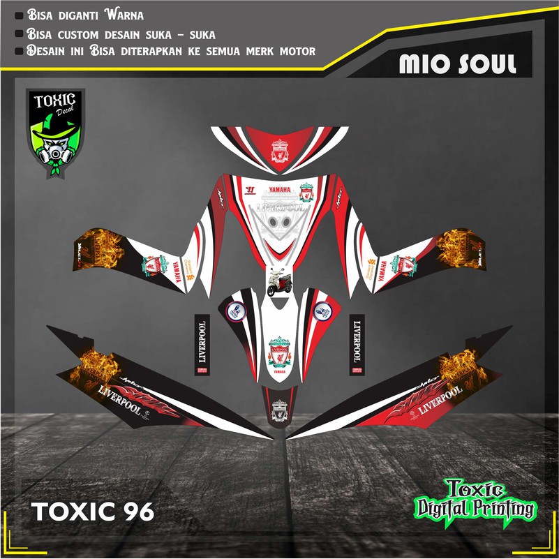 Sticker Decal YAMAHA MIO SPORTY LIVERPOL MERAH PUTIH