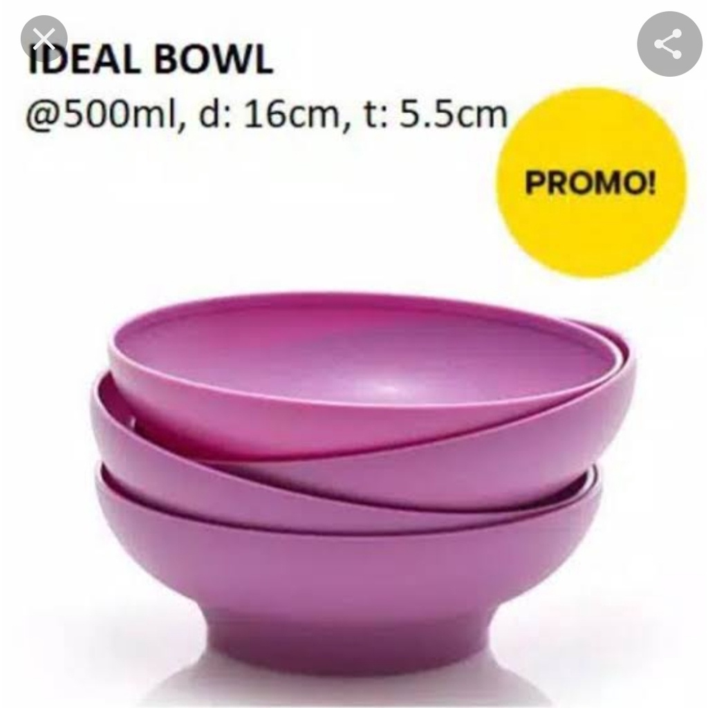 Tupperware Ideal Bowl (Mangkuk plastik / Mangkok makan / piring plastik / piring makan / soup bowl /