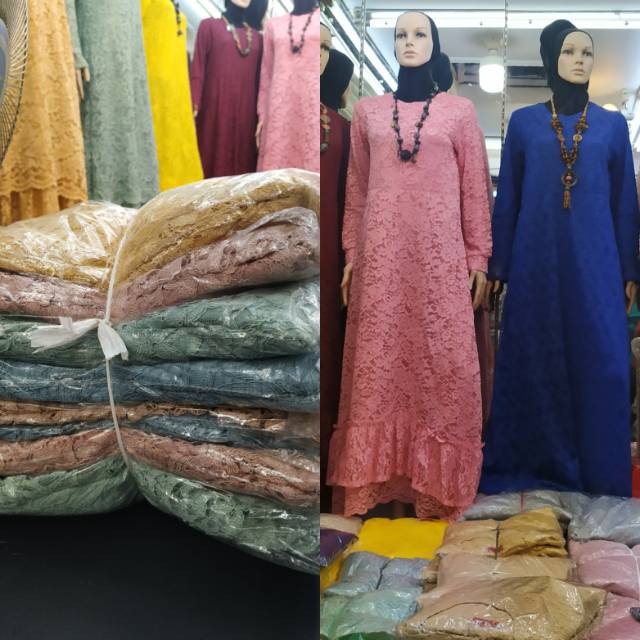 Gamis brokat /axi brokat / gamis pesta simple / maxi brokat