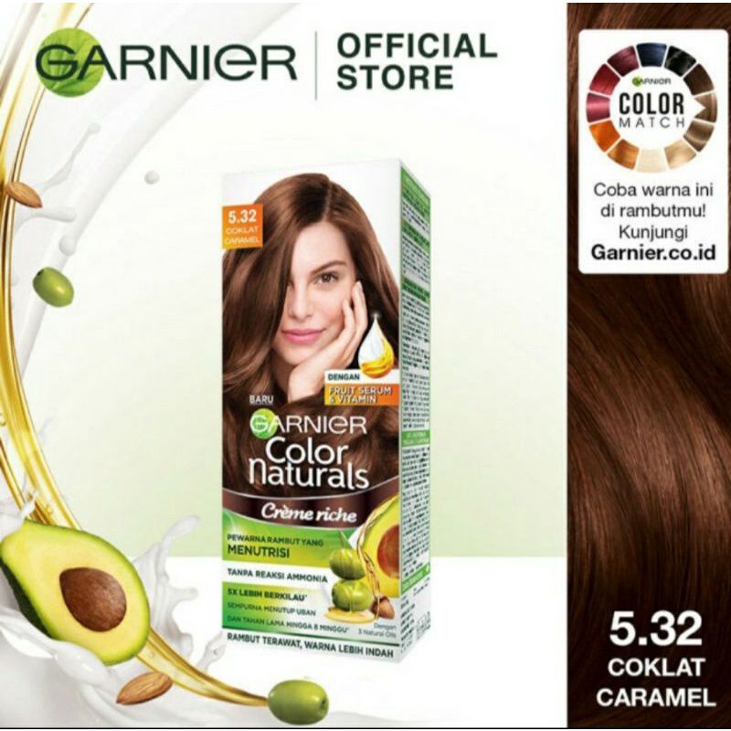 Garnier hair Color Naturals ( Pewarna Rambut Permanen) - 5.32 Coklat Caramel