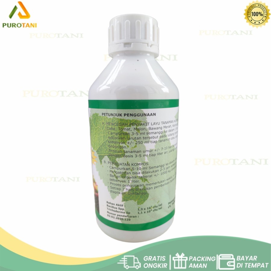 Pupuk dan Fungisida Hayati Semanggi Bacillus sp Trichoderma sp Bacillus spp 1 LT