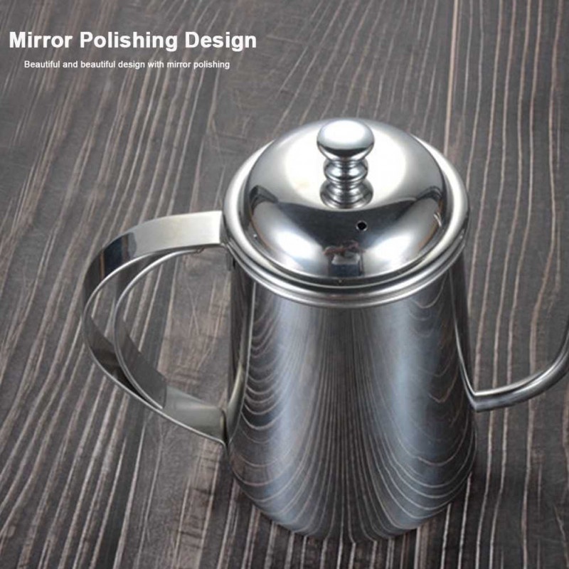 Teko Stainless LEher Angsa Coffee Maker Pot Drip Kettle 650ml