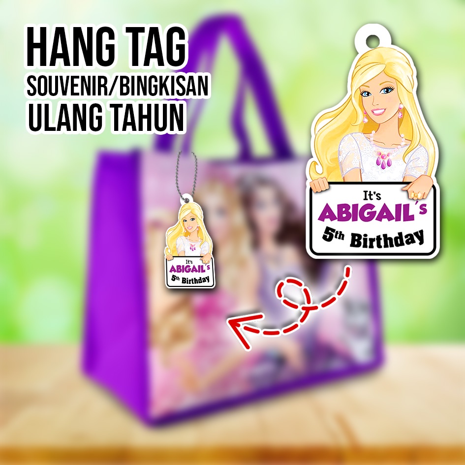 [27pcs] HANG TAG ULANG TAHUN ANAK BARBIE GANTUNGAN BINGKISAN KADO HAMPERS HADIAH KEMASAN ULTAH ANAK