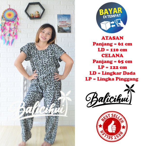 Balicihui Setelan Panjang Bali Piyama Tidur Bali FIT to XL