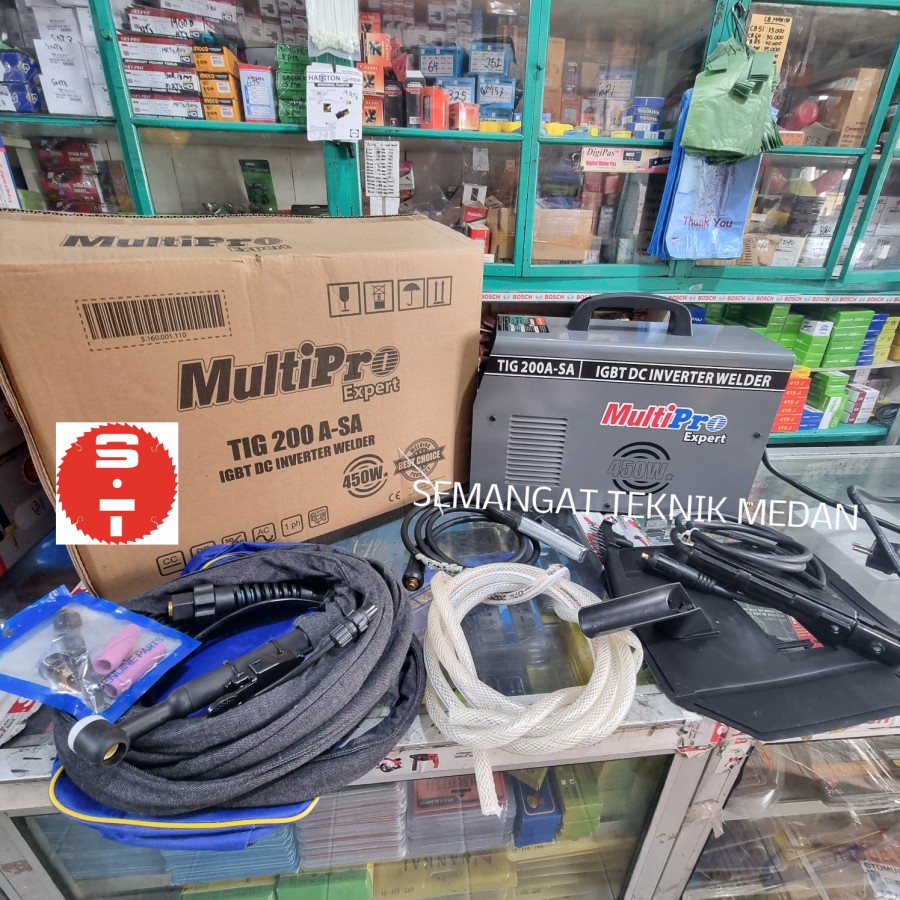 MESIN TRAFO LAS ARGON TIG 200 A-SA STAINLESS 450 WATT MULTIPRO TIG200