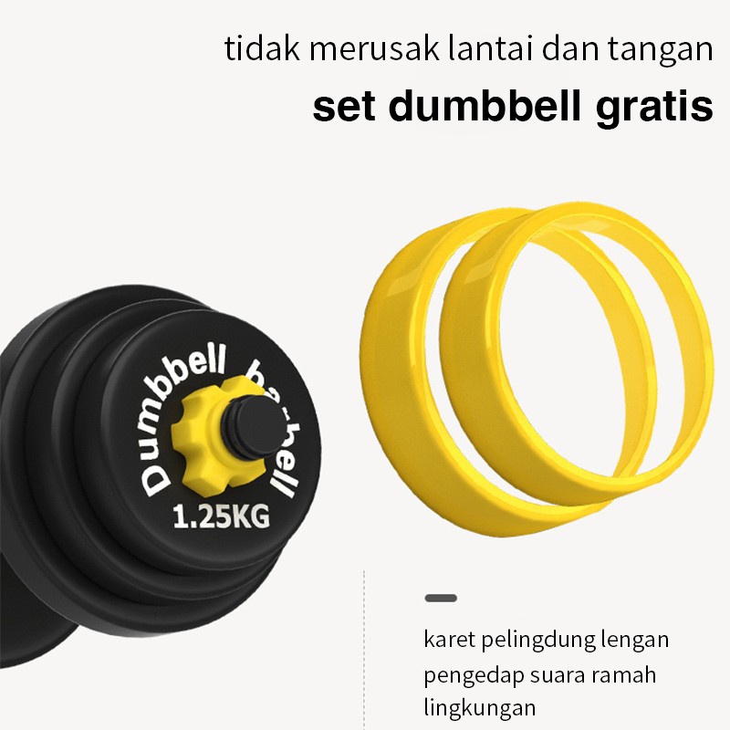 20kg barbel set Max angkat beban fitness/Dumbell Barbel Set Tiang Angkat Beban Besi Rubber /Alat Olahraga Fitness Dumbell KARET