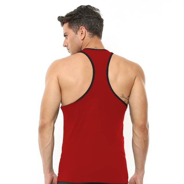 FSS-018MH Singlet sport fitness bodyfit FLEX merah hitam