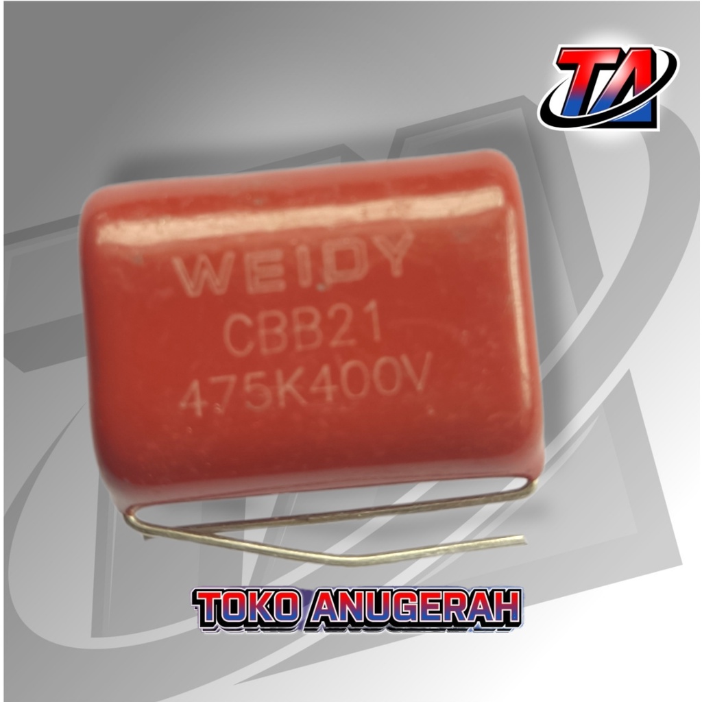 KAPASITOR 475K 400V weidy KAPASITOR 475K400V kaki panjang