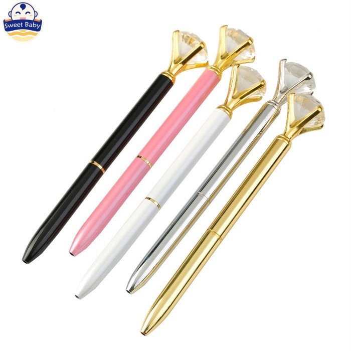 

(TERLARIS) Big Rhinestone Crystal Ballpoint Gel Pen Writing Student Stationery