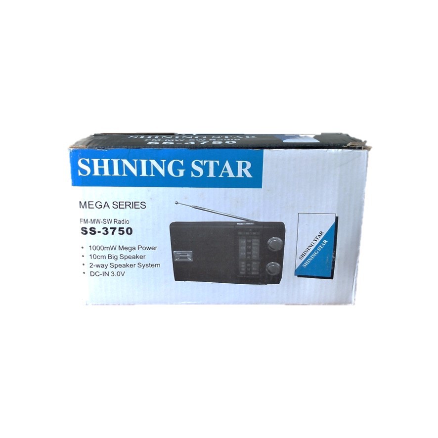 Radio FM AM SW Shining Star Portable Radio SS 3750 Free Earphone