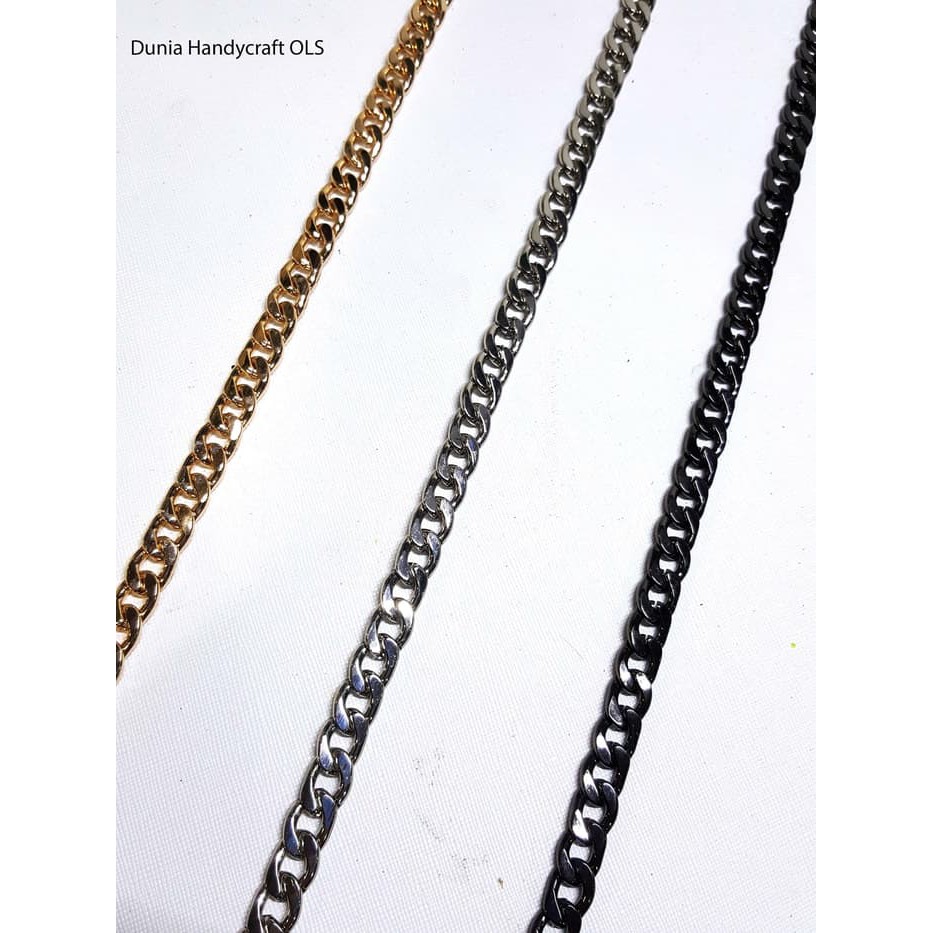 Rantai Tas Gepeng BESAR - Rantai Selampang Tas gold, hitam dan silver
