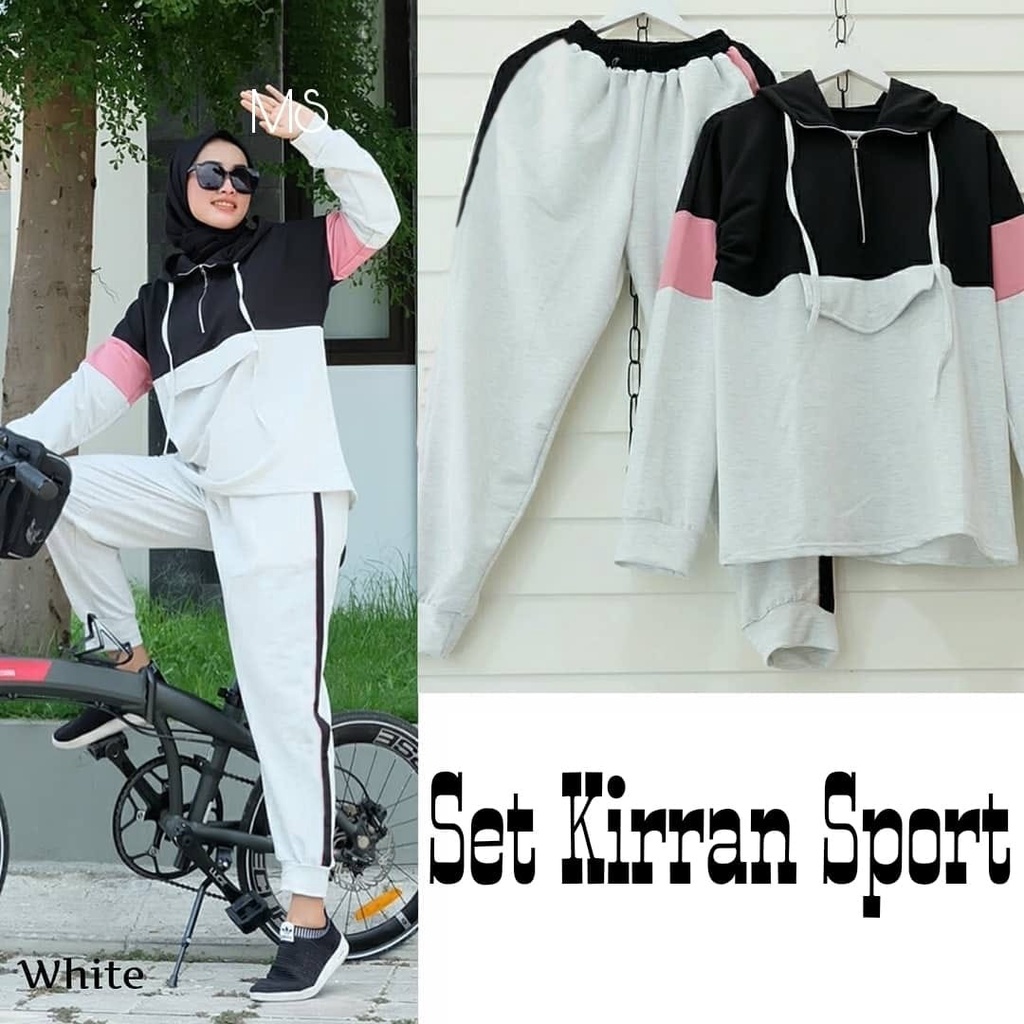 SULTAN Set Kirran Sport Jumbo || Setelan Wanita Jumbo || Atasan Sweater Hoodie + Celana || Setelan |