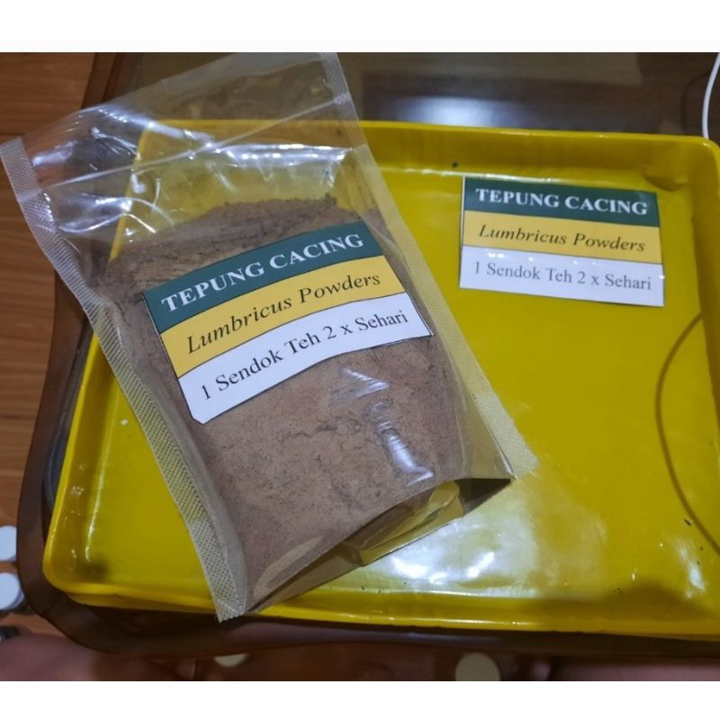 tepung cacing lumbricus rubellus 1/2kg / lumbricus powders