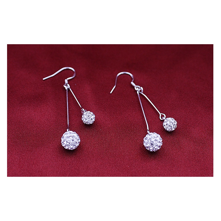 Anting Perak 925 Wanita Flash Diamond Drop Anting-Anting Perhiasan Fashion